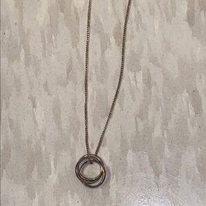 Silver Tone Necklace With Ring Accents
